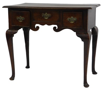 Lot 485 - A late 18thC/early 19thC oak lowboy, the...