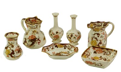 Lot 421 - Two Ironstone Masons Brown Velvet pattern jugs...