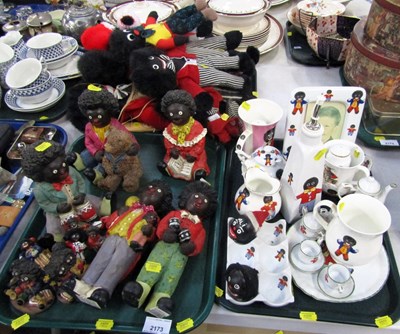 Lot 2173 - A group of figures, in soft toy form, ceramic...