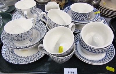 Lot 2174 - An Adams blue and white Clover pattern part...