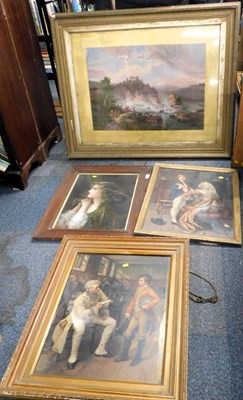 Lot 2101 - Pictures and prints, including a large gilt...