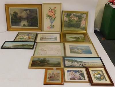 Lot 2103 - A group of framed and glazed pictures and...