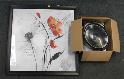 Lot 2107 - A floral study print, framed and glazed, 77cm...