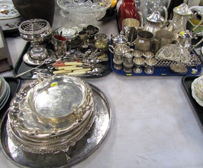 Lot 2153 - Metalware, including silver plated trays,...