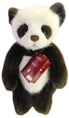 Lot 569 - A Charlie Bears Yang Panda, with key on a cord...