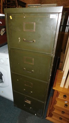 Lot 1019 - A four drawer metal filing cabinet.
