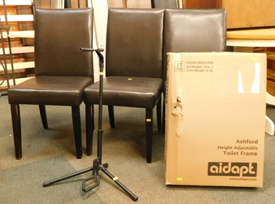 Lot 1022 - A guitar stand, an Ashford height adjustable...