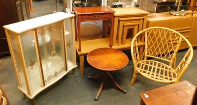 Lot 1026 - A white melamine circa 1950s display cabinet,...