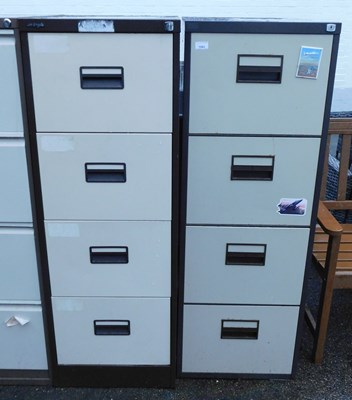 Lot 1083 - Two four-drawer metal filing cabinets, 132cm...