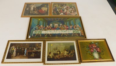 Lot 2187 - A large gilt framed tapestry of The Last...