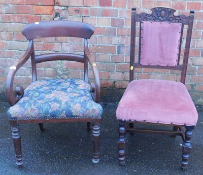 Lot 1093 - A Victorian mahogany bedroom chair, with...