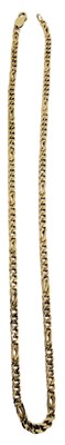 Lot 611 - A 9ct gold figaro neck chain, on a lobster...