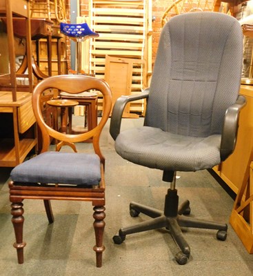 Lot 1074a - A swivel office chair, together with a balloon...
