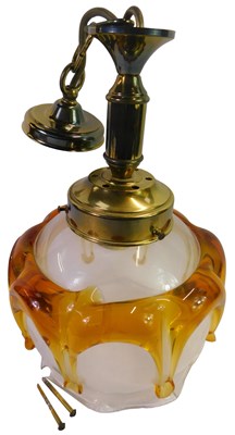 Lot 602 - A late 20thC Murano amber and clear glass...