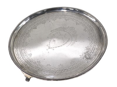 Lot 3 - A George III silver salver, engraved with...