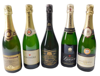 Lot 107 - A bottle of Lanson Black Label Champagne, a...