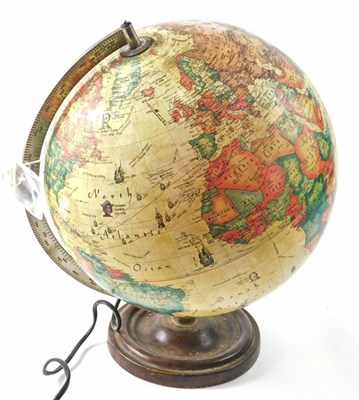 Lot 110 - An illuminated Legend globe, on a wooden base,...