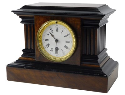 Lot 115 - A late 19thC walnut and ebonised mantel...