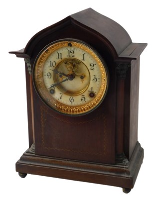 Lot 127 - An Edwardian mahogany and marquetry mantel...