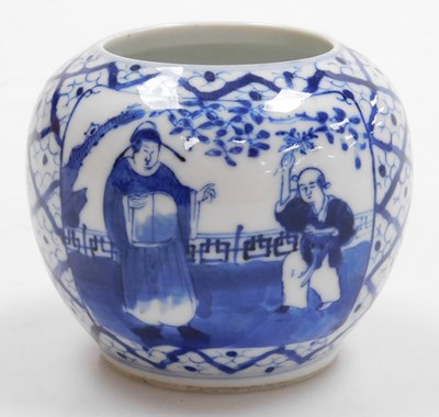 Lot 34 - A Chinese Qing dynasty blue and white...