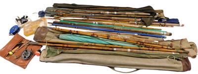 Lot 167 - A quantity of vintage and other fishing rods,...
