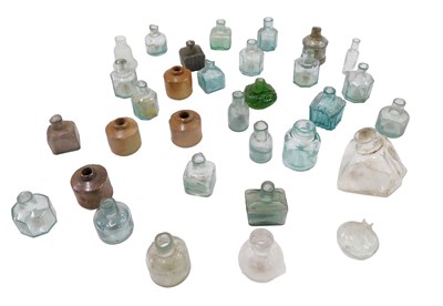 Lot 196 - A quantity of stoneware and glass ink...