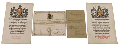 Lot 286 - A WWI certificate regarding the award of The...