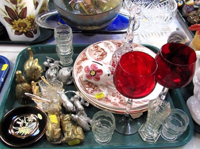 Lot 2050a - Brassware, glassware, plates, etc.