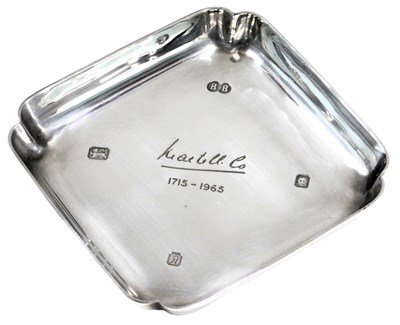 Lot 11 - An Elizabeth II square silver pin tray,...