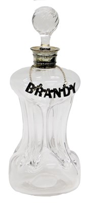 Lot 27 - A late Victorian glass decanter, with silver...