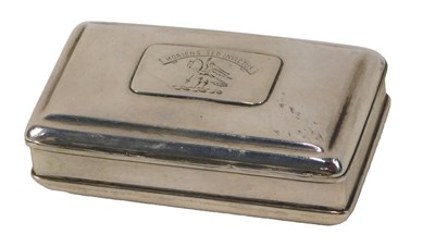 Lot 45 - A rectangular white metal snuff box, with...