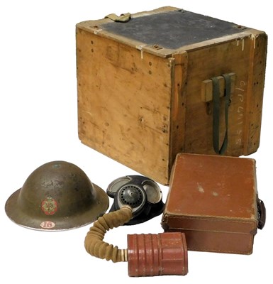 Lot 290 - A WWII British helmet, dated 1938 to the liner,...