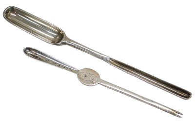 Lot 350 - A George II silver marrow scoop, London 1737,...