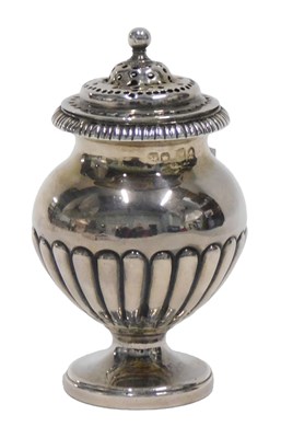 Lot 319 - An early 19thC silver pounce pot, with part...