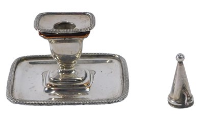 Lot 364 - A small 19thC Sheffield plate chamber...