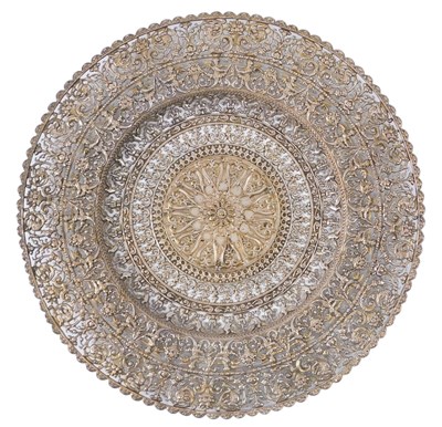 Lot 366 - A Continental gilt white metal plate, with...