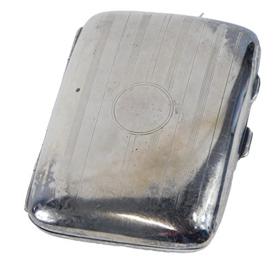 Lot 372 - A George VI silver cigarette case, with...
