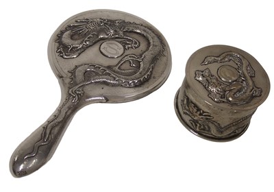 Lot 378 - A Chinese silver box and cover, decorated with...