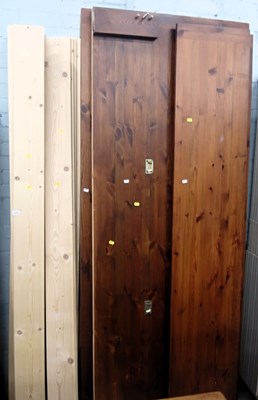 Lot 1514 - A pine bed frame, together with various pine...