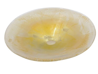 Lot 745 - A 20thC Art Glass dish, yellow and clear glass,...