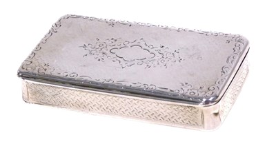 Lot 322 - A Continental white metal rectangular snuff...