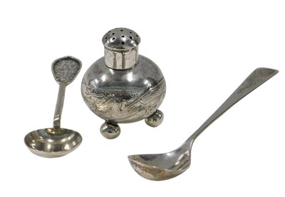 Lot 685 - A Chinese silver coloured metal pepper...