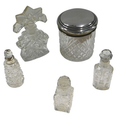 Lot 692 - A George V cut glass dressing table jar, with...