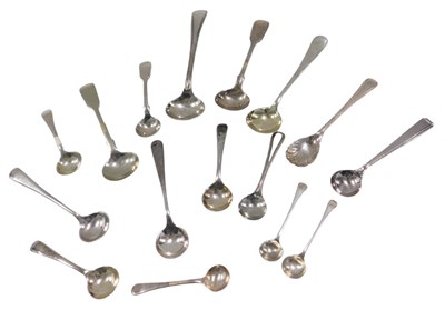 Lot 323 - A quantity of silver and silver plated salt...
