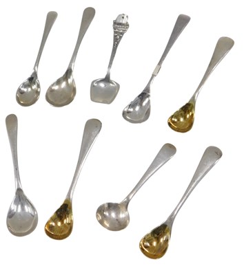 Lot 703 - Various silver and silver plated salt spoons.