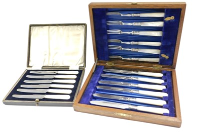Lot 705 - A set of six Edwardian silver plated and...