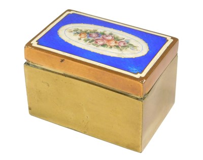 Lot 399 - A brass and copper cigarette box,...