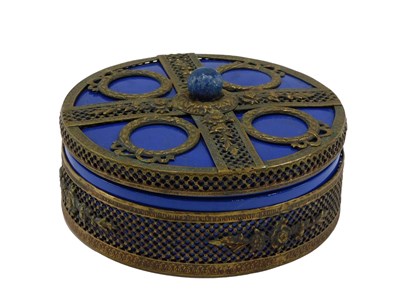 Lot 382 - A Continental blue ceramic powder bowl and...