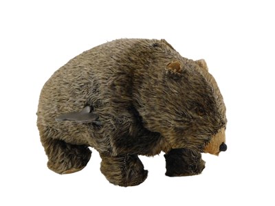 Lot 740 - An early 20thC plush covered clockwork...