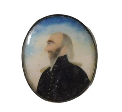 Lot 757 - A 19thC Colonial oval portrait miniature,...